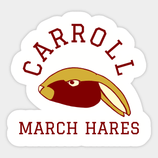 Carroll March Hares sports logo with hare Sticker